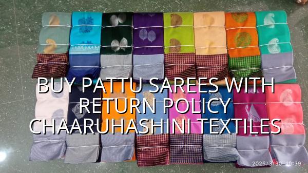 Buy Pattu Sarees with Return Policy | Chaaruhashini Textiles